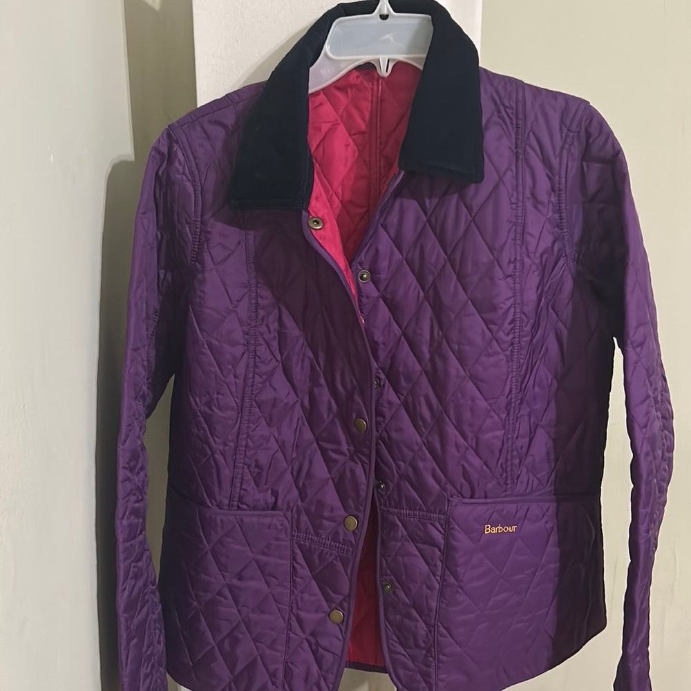 Barbour Jacket: Purple Liddesdale Quilted